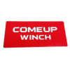 Наклейка COMEUP WINCH (красный фон белые буквы) Размер: 295x130 мм