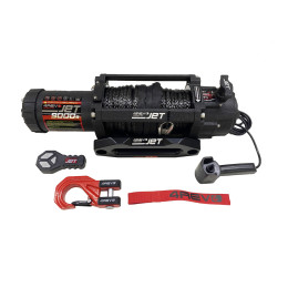 Лебедка автомобильная 4REVO JET 9000s 12В скоростная/ влагозащищенная  (Синтетический трос)