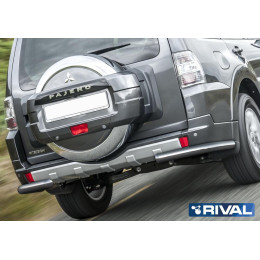 Защита заднего бампера d76 уголки RIVAL Mitsubishi Pajero IV 2011-2014-  R.4002.019