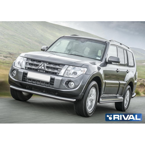 Защита штатного порога d42 RIVAL Mitsubishi Pajero IV 2011-2014-  R.4002.014