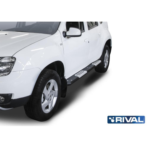 Алюминиевые пороги RIVAL Renault Duster/ Nissan Terrano 2014-  R.4703.013