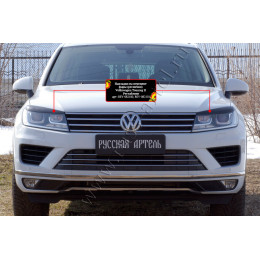 Накладки на передние фары (реснички) Русская артель Volkswagen Touareg 2014-2017  REV-082100