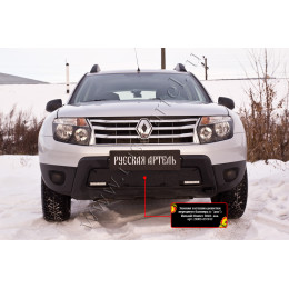 Зимняя заглушка решетки переднего бампера с «дхо» без обвеса Русская артель Renault Duster 2010-2014  ZRRD-037812
