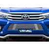 Решетка бампера d10 (кроме Exclusive) RIVAL Toyota Hilux 2015- G.5701.001