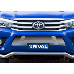 Решетка бампера d10 (кроме Exclusive) RIVAL Toyota Hilux 2015- G.5701.001