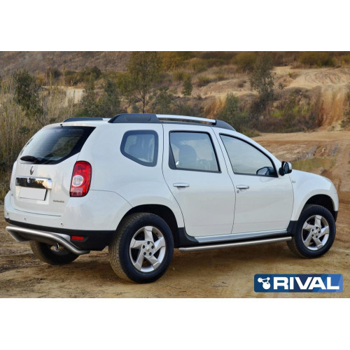 Защита заднего бампера d57 скоба RIVAL Renault Duster 2011-2015  R.4701.008