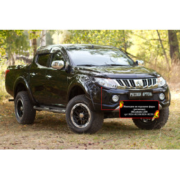 Накладки на передние фары (реснички) Mitsubishi L200 2015-2018  REM-082500