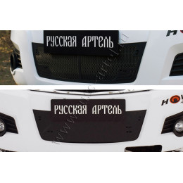 Защитная сетка и заглушка решетки переднего бампера Русская артель Great Wall Hover H3 2010-2013  SRG-138202