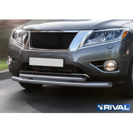 Защита переднего бампера d76+d57 RIVAL Nissan Pathfinder 2014-2016-2017  R.4121.002