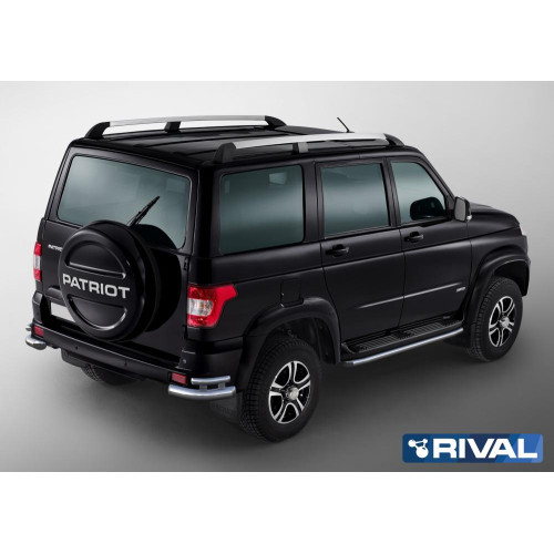 Защита заднего бампера d76+d42 уголки RIVAL UAZ Patriot 2014-2016-  R.6302.010