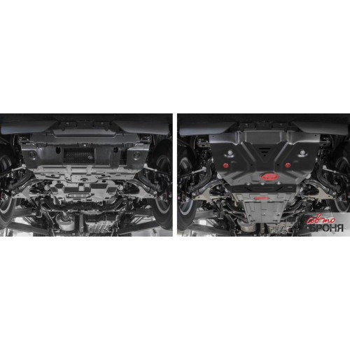 Комплект защит радиатор + картер + КПП + РК АвтоБроня Toyota Land Cruiser 150 Prado  K111.09516.1
