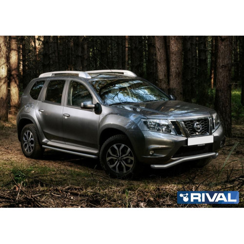 Защита переднего бампера d57 волна RIVAL Nissan Terrano 2014-  R.4119.002