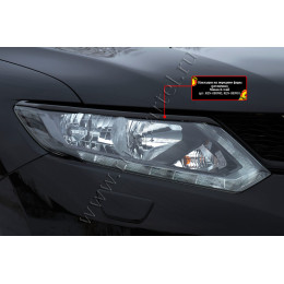 Накладки на передние фары (реснички) Русская артель Nissan X-trail 2015-2016  REN-080900