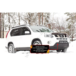 Зимняя заглушка решетки переднего бампера Русская артель Nissan X-trail 2011-2015 (T31) рестайлинг ZNXT-052302
