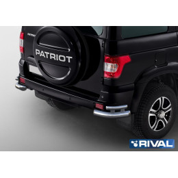 Защита заднего бампера d76+d42 уголки RIVAL UAZ Patriot 2014-2016-  R.6302.010