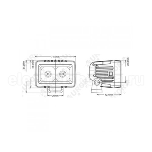 Фара Aurora 2 led, луч-spot, свет белый, 10W, 1100LM, 9-36V ALO-L-2-P7J