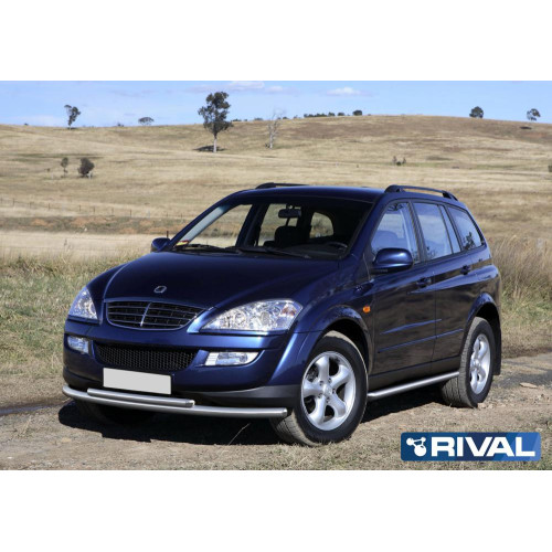 Защита переднего бампера d57+d42 RIVAL Ssang Yong Kyron 2007-  R.5301.009