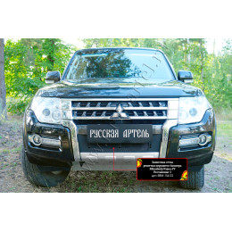 Защитная сетка переднего бампера Русская артель Mitsubishi Pajero IV 2014- (рестайлинг 2)  SRM-134122