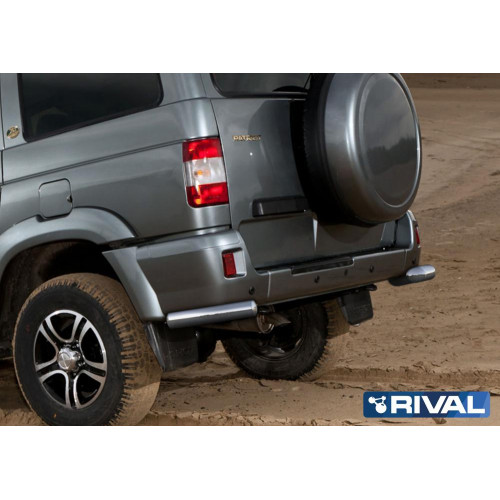 Защита заднего бампера d76 уголки RIVAL UAZ Patriot 2005-2014  R.6301.009