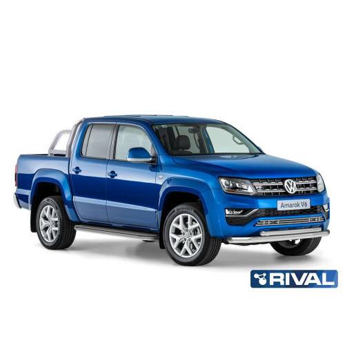 Защита переднего бампера d76+d57 RIVAL Volkswagen Amarok 2016-  R.5804.003