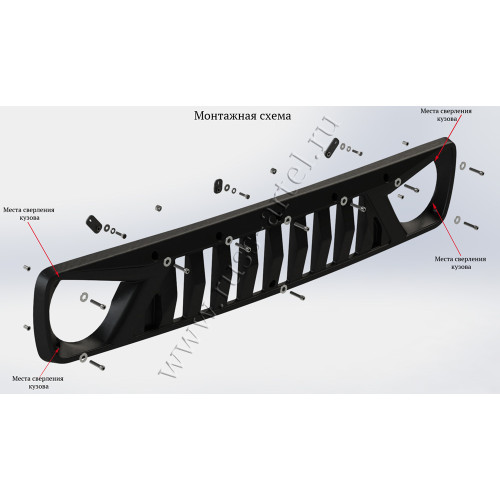 Решетка радиатора с черной сеткой Русская Артель Lada (ВАЗ) Нива 2121 RRL-115200