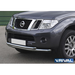 Защита переднего бампера d76+d57 RIVAL Nissan Pathfinder 2010-2014  R.4105.002