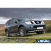 Защита переднего бампера d76+d57 с профильной защитой картера RIVAL Nissan Pathfinder 2010-2014  R.4105.016