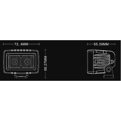 Фара Aurora 2 led, луч-spot, свет белый, 10W, 1100LM, 9-36V ALO-L-2-P7J