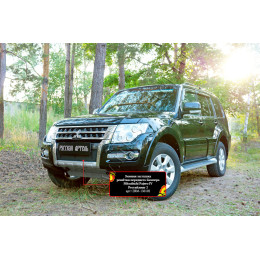 Зимняя заглушка решётки переднего бампера Русская артель Mitsubishi Pajero IV 2014- (рестайлинг 2)  ZRM-130102