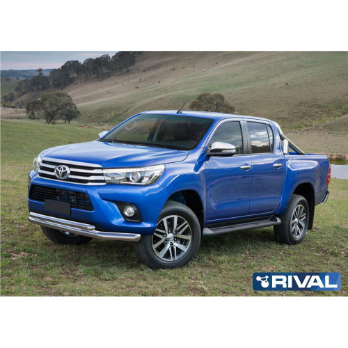 Защита переднего бампера d76+d57 (кроме Exclusive) RIVAL Toyota Hilux 2015-  R.5716.001