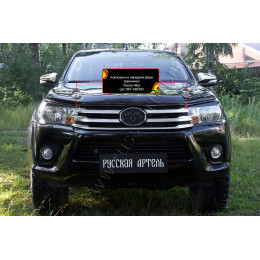 Накладки на передние фары (реснички) Toyota Hilux 2018-2020 (Exclusive Black) RET-082300