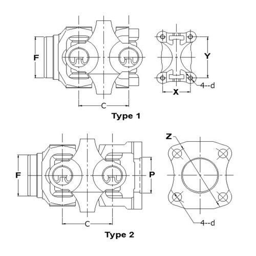 Усиленный шарнир ГУКа TOYOTA (60x60) 2.362" x 2.362" тюнинг