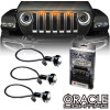 Габаритные огни Oracle Lighting в решетку радиатора Wrangler JL (оранжевый)