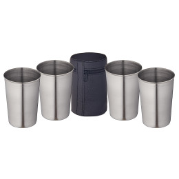 Набор стаканов TOURIST "Дружба" (4 шт.), в чехле, 170 мл, нержавеющая сталь