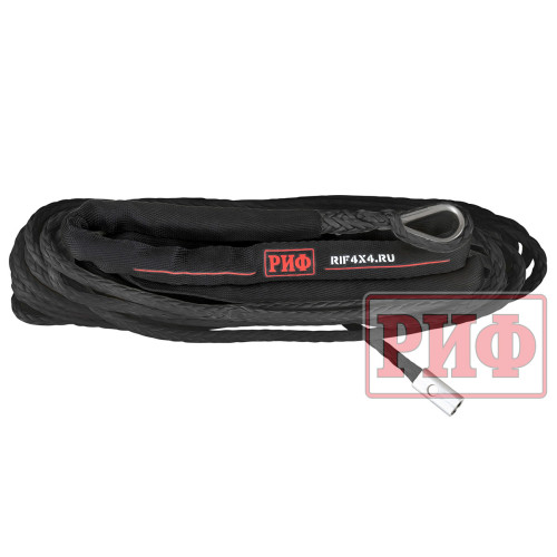 Трос для лебёдки синтетический РИФ 6 мм/15 м, черный