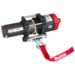 Лебёдка электрическая 12V Runva 3500A lbs 1588 кг (синтетический трос)