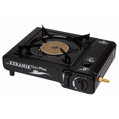 Плита газовая TOURIST KERAMIK GURU PLUS, портативная, керамическая, с переходником, в кейсе (уценка)