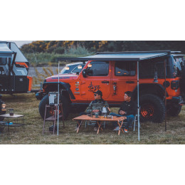 Маркиза автомобильная РИФ 2,5х2,5 м полуавтомат (винил) темно-серая