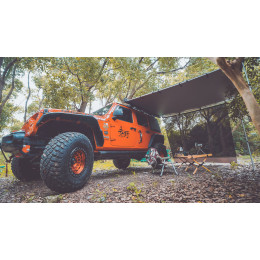 Маркиза автомобильная РИФ 2,5х2,5 м полуавтомат (винил) темно-серая