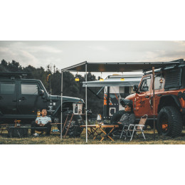 Маркиза автомобильная РИФ 2,5х2,5 м полуавтомат (винил) темно-серая