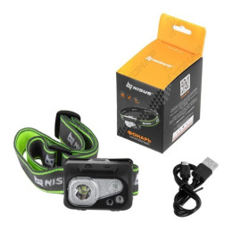 Фонарь налобный NISUS водонепроницаемый 300LM, IPX7, USB