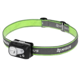 Фонарь налобный NISUS водонепроницаемый 300LM, IPX7, USB