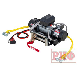 Лебёдка переносная РИФ 12000 c квадратом для фаркопа, стальной трос (облегченная)