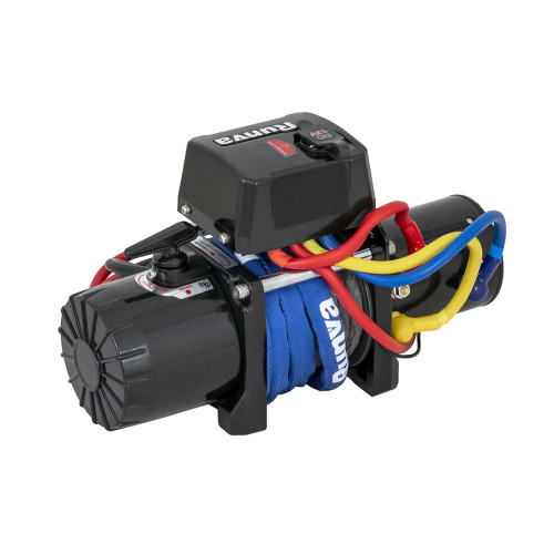 Лебёдка электрическая 12V Runva 12500 lbs 5670 кг короткий барабан, синтетический трос