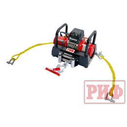 Лебёдка переносная РИФ 9.5XS c площадкой и проводами (в сборе), коротий барабан, стальной трос