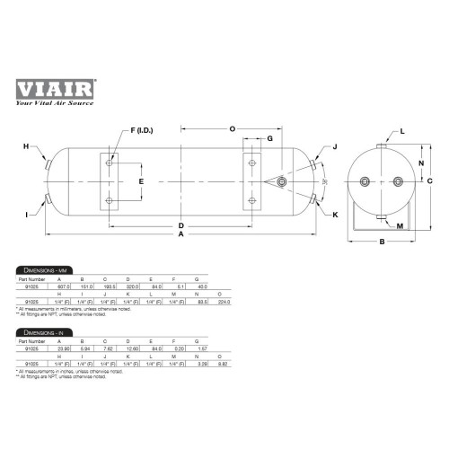 Ресивер Viair 2.5Ga/9л 6 входов 10 атм