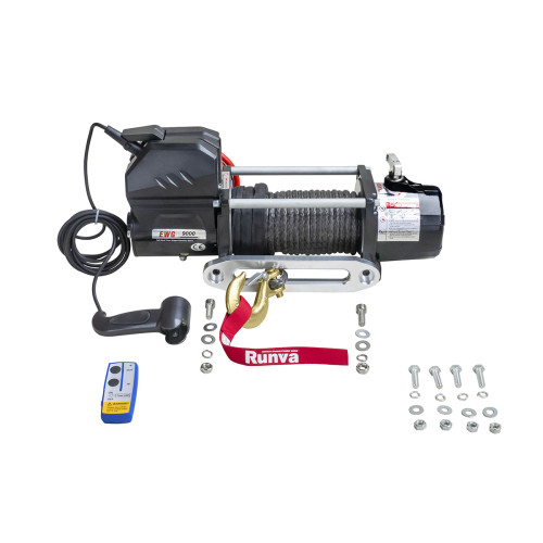 Лебёдка автомобильная электрическая 12V Magnum 9000 lbs 4200 кг (синтетический трос)