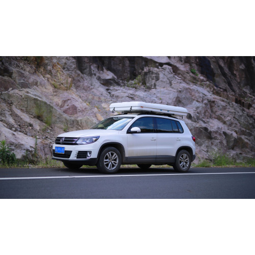 Палатка на крышу автомобиля РИФ Hard RT05-125, корпус белый, тент светло-серый, 210х125х150