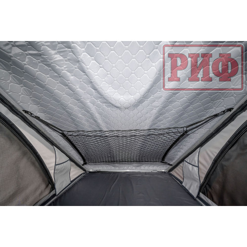 Палатка на крышу автомобиля РИФ Hard RT05-125, корпус белый, тент светло-серый, 210х125х150