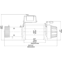 Лебёдка автомобильная электрическая 12V Runva 9500 lbs 4350 кг влагозащищенная, синтетический трос
